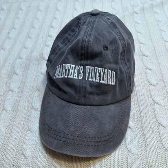 Martha's Vineyard Gray Adjustable Cotton Baseball Cap - Picture 1 of 6